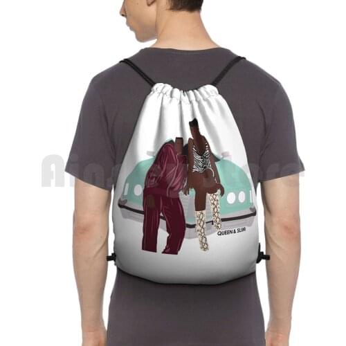 Queen & Slim W / Title Backpack Drawstring Bag Riding Climbing Gym Bag Queen And Slim Movies Film Female Directors 2019