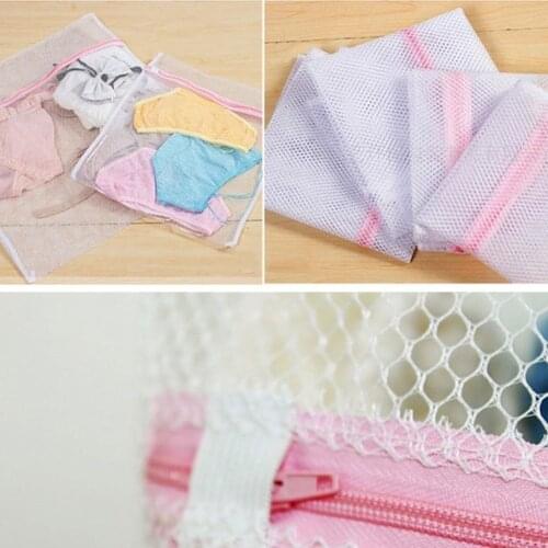 2 Size Zippered Mesh Laundry Wash Bags Delicates Lingerie Bra Socks Underwear Washing Foldable Machine Clothes Protection Net