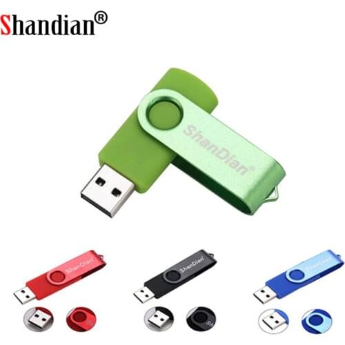 SHANDIAN New USB Flash Drives Swivel External Pendrive 64GB 32GB 16GB 8GB 4GB memory stick usb Creative pen drive