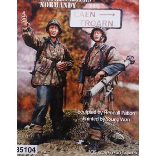 Resin soldiers 1:35 World War II resin soldiers with heavy weapons 2-man group 837y NEW