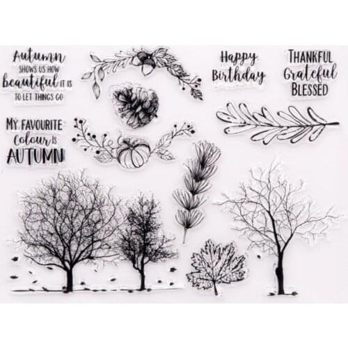 Pine Cones Transparent Clear Silicone Stamp Seal DIY Scrapbook Rubber Stencil Coloring Diary Decoration Office School Supplies