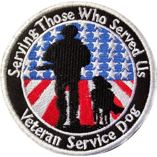 T-N Veteran Service Dog Tactical Army Badge Army Velcro Patches K9 Military Sling Cloth Vest Magic Stickers US Flag Appliques