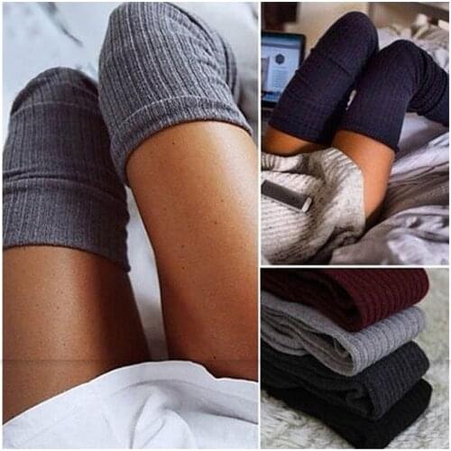 Sexy Thigh High Stocking Cotton Over Knee Girls Student Long Stocking Colorful Stripe Warm Autumn Winter Tights Women Medias
