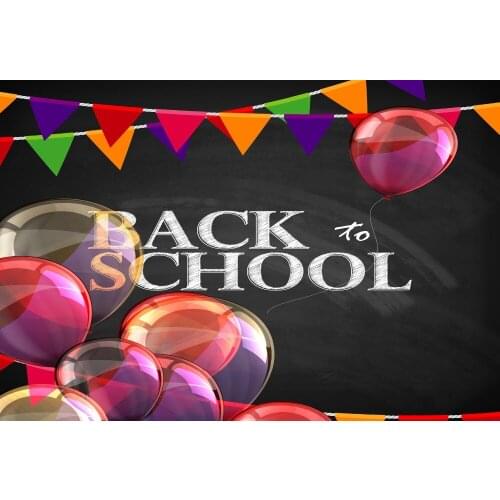 VinylBDS 10ft Back To School Theme Background Children Blackboard Photo Kids Bunting Balloons Party Backdrop For Photo Studio