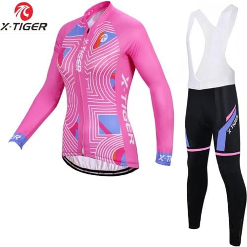 X-Tiger Women Winter Thermal Fleece Cycling Jersey Super Warm Mountian Bicycle Clothes Sportswear Cycling Bike Clothing