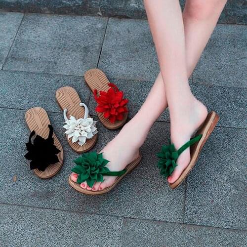Summer New Flowers Ladies Flip Flops Women Indoor Slippers Outdoor Sandals Flip-flops Fashion Beach Flat Slides Zapatos#f4