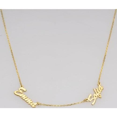 1-5 Names Personalized Multiple Names Necklace Custom 6 Nameplates Pendant Necklaces Jewellry Best Gift Stainless Steel For Girl