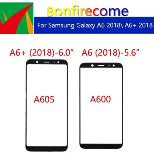 10pcs\lot For Samsung Galaxy A6 2018 A600 \A6+ 2018 A6 Plus 2018 A605 A605F Touch Screen Front Panel Glass Lens Front Outer