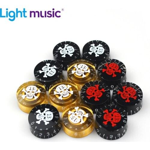 12 Pcs Skull Electric Guitar Knobs Guitar Speed Control Volume Tone Knobs Potentiometer Knob for LP SG TL ST Style Guitar Parts