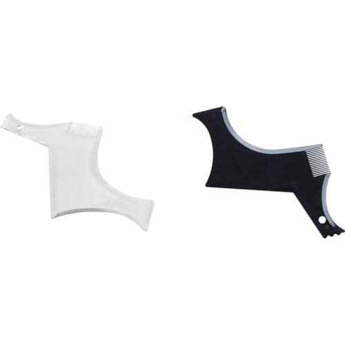 2Pcs Mens Beard Styling Template Comb Mens Beard Comb Beauty Tool Beard Trimming Template