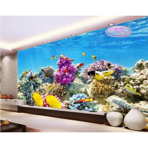 3d room wallpaper custom mural undersea world tropical fish coral aquarium background home decor photo 3d wall murals wallpaper