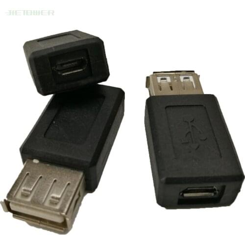 500pcs/lot New Black USB 2.0 Type A Female To Micro USB B Female Adapter Plug Converter Usb 2.0 To Micro Usb Connector Wholesale