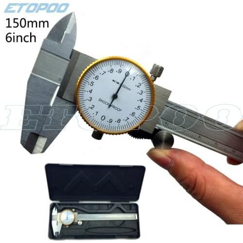 150mm 6inch Precision Dial Caliper Dial Vernier Caliper Micrometer Gauge Measuring Tool 0-150mm