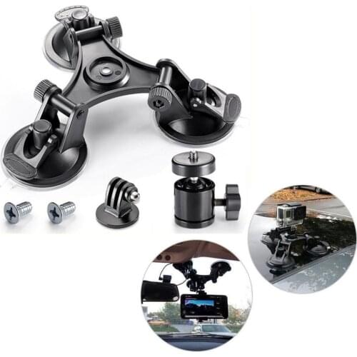Car Windshield Triple Vacuum Suction Cup Fat Gecko For GoPro Hero SJ7000 For Xiaomi 7/6/5/4/3/3 SJ5000 Yi /2/1 Mount SJ4000 E4H9