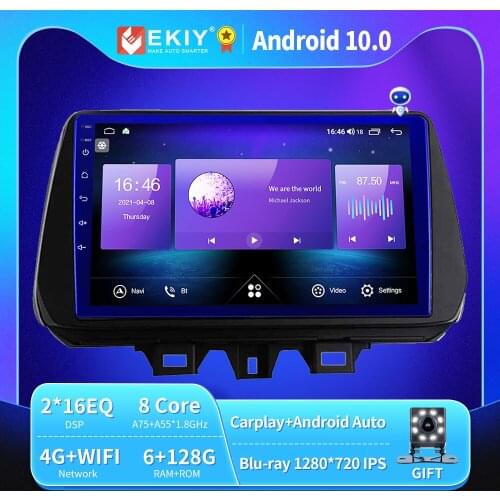 EKIY Android 10 Car Radio For Hyundai Tucson 2019 2020 Autoradio Blu-ray 1280*720 IPS/QLED Multimedia Player Navi GPS HU no 2din