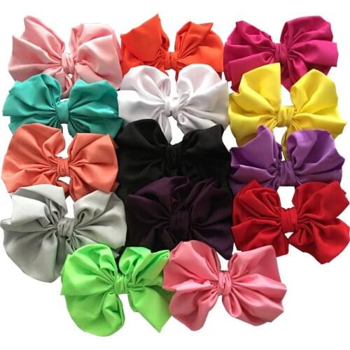 5inch Large Chiffon Hair Bows Baby Girls Fabric Bows Without Clips DIY Bow For Clips Headbands 40pcs/lot free shipping