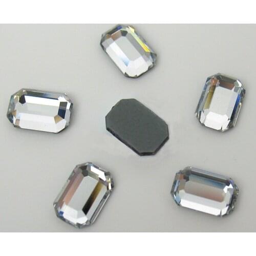 Lead Free AAA 3x5mm, 4x6mm Rectangle Crystal Clear Flat Back Hotfix Rhinestones / Iron On Flat Back Crystals