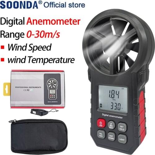 Digital Anemometer Anemometro Smart Wind Speed Meter Wind Temperature Meter Wind Tester Measuring Instrument Wind Chill Tips