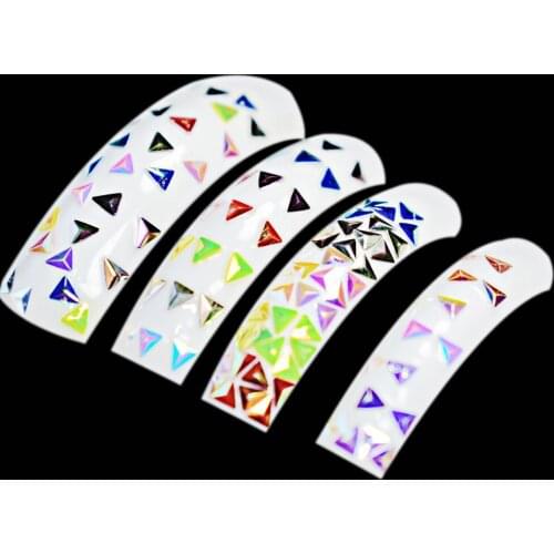 Holographic Nail Glitter Triangle Design 3D Nail Art Studs Sequins Laser DIY Nail Beauty Manicure Tips Decorations 12 Colors