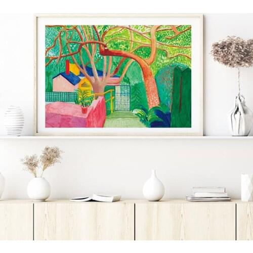 David Hockneys Nichols Canyon Art Painting Museum Print Hockney The Gate Artwork Poster Gallery Wall Art Canvas Pictures Decor