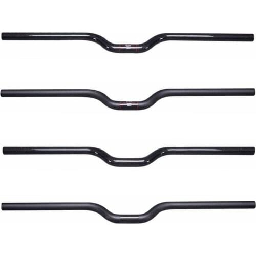 TOSEEK Blue 3K Carbon Bicycle Flat/Riser Handlebar + Stem + Seatpost Bike MTB Handlebar Set Mountain Bike Parts