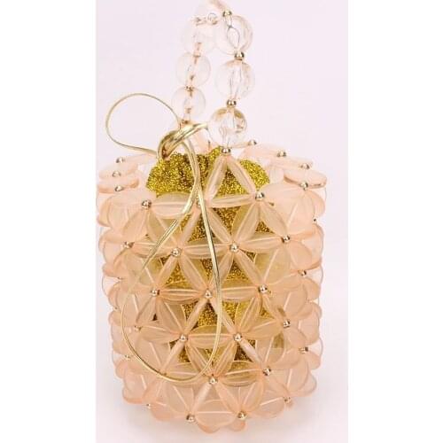 High End Handbag Round Bucket Carrying Gold Inner Bag Leather Rope Pocket