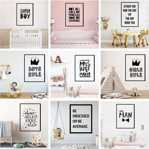 Cute Square Frame Phrase Wall Stickers Vinyl Wallpaper For Baby Room Decor Wall Deacals Kids Rooms Sticker Mural