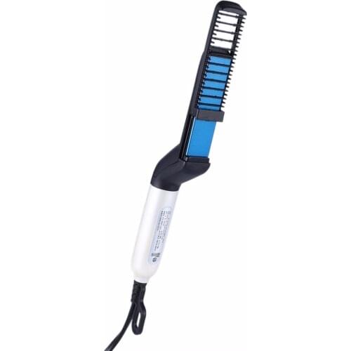 Multifunctional Men Male Hair Comb Quick Beard Straightener Curling Curler Show Cap Beauty Hair Styling Tool Bag Pack