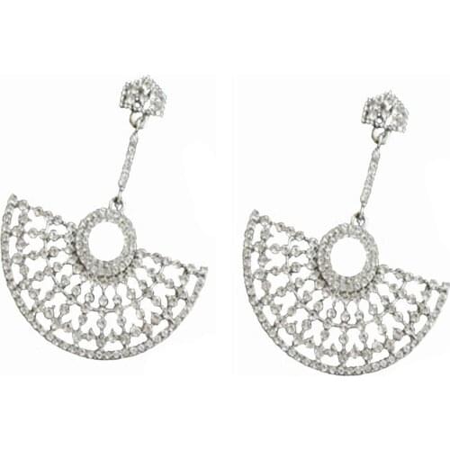 Fashion Elegent Crystal Rhinestones Baroque Retro Earring European Queen Fan-Shape Drop Women Fancy Baroque Earring Jewelry