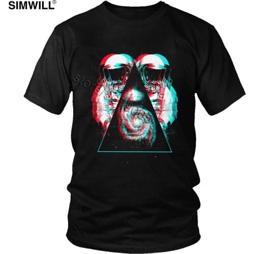 Brand New Tee for Men 100% Cotton 3D Space Anonymous T Shirt Short Sleeve Glitch Astronaut Casual T-Shirts Gift Idea Clothes