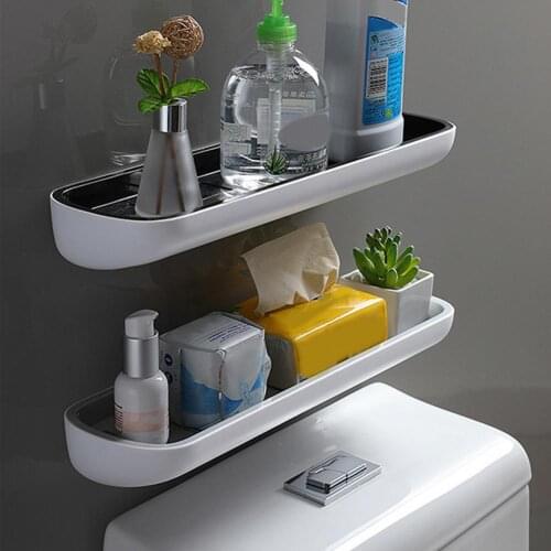 Bathroom Shelves Wall Mounted Sturdy ABS Strong Loading Bath Rack for Washroom