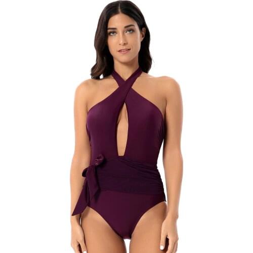 New swimwear sexy backless cross large-size jumpsuit girl