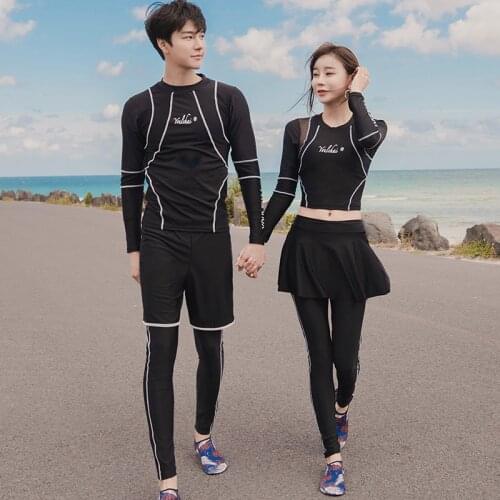 Swim Wear Women 2020 Sexy Swimsuit Womens Rash Guard Windsurfing Diving 4 Bikini Set Long Sleeve Pants Sun Proof Couple Surfing
