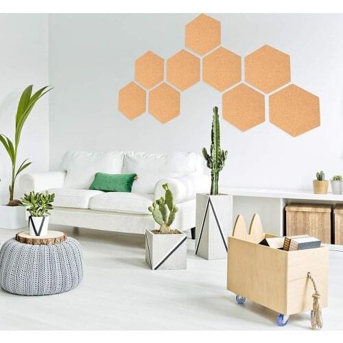 Cork Hexagon Board Decorative Strong Self-adhesive Bulletin Board For Wall Home Office Decor School Supplies Photos Wall