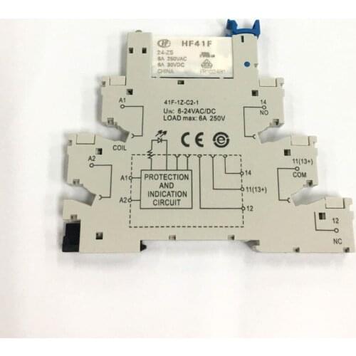HF41F Pcb Relay 5 Pin Relay Socket 6-24 V Ac / Dc 6a 41f-1z-c2-1.90x80x5mm