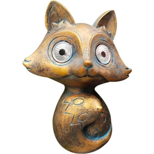 Garden Squirrel Figurines Solar Statue Lawn Decorative Walkway Outdoor For Patio Cute Home Waterproof