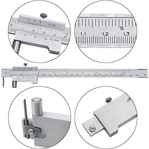 JIGUOOR 200mm 0.1mm 8inch Vernier Caliper Stainless Steel gauge with fine-adjustment 0-200mm slider Measuring Ruler Tools