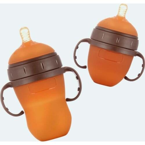 Baby Bottle BPA Free Silicone Feeding Infant Feeding Milk Bottle Water Cup Care Straw Training Sippy Cup 150/180/240/270ml 1pcs