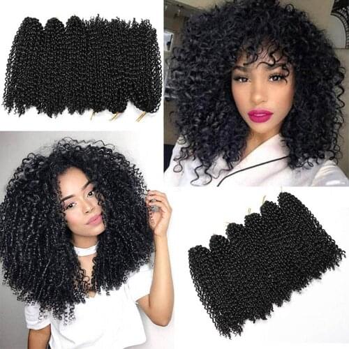 Hair Nest Marlybob Crochet Hair Afro Kinky Curly Crochet Braids Short Passion Twist Jerry Curl Ombre Braiding Hair Extensions
