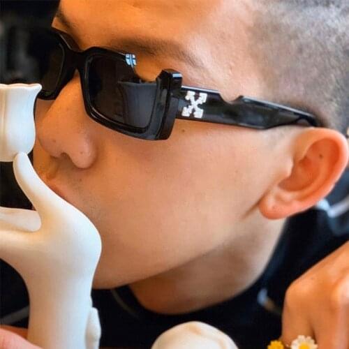 2021 new Euro popular logo OFF notch design sunglasses for women and men mint green soft sunglasses