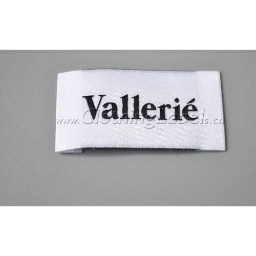 Clothing woven label, customized logo, end folded, lower MOQ, high quality clothing label