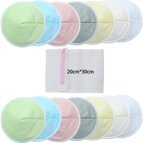 3 Layers Organic Bamboo Reusable Breast Pads Nursing Waterproof Organic Plain Washable Pad Baby Breastfeeding Accessory