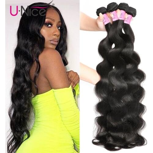 Unice Hair Kysiss hair 8A Body Wave Brazilian Hair Weave Bundles 100% Human Hair 1/3 /4 Piece 8-30inch Virgin Hair
