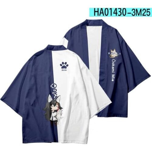 VTuber Ookami Mio 3D Printing Japanese Kimono Haori Yukata Women/Mens Fashion Summer Casual Cool Short Sleeve Cardigan