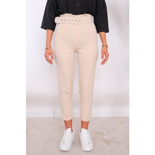 Womens Fashion Belted Atlas Fabric Carrot Pants casual slim pants stylish retro pants summer pants