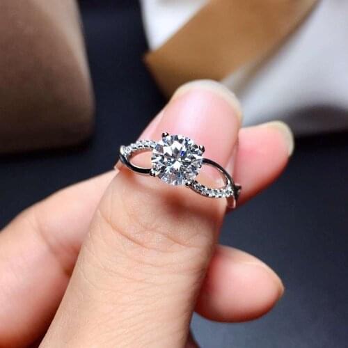 Crackling moissanite gemstone ring for women jewelry engagement ring for wedding 925 sterling silver ring birthday New Year gift