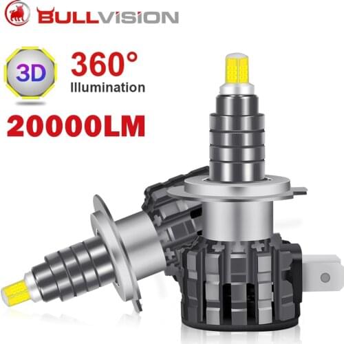 3D 360 CSP H7 Led Headlight Bulb H4 H1 H8 H9 H11 9005 HB3 9006 HB4 Led Auto Lights 60W 20000LM Car Fog Lamp 6000K White 1Pair