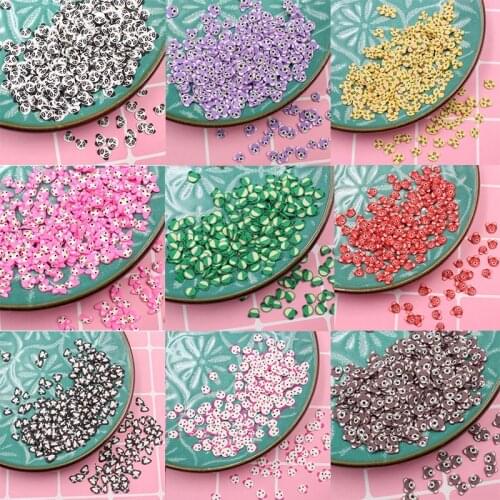 100g/Lot Cute Animal Series Slices Polymer Clay Bear Sprinkles for Arts and Mobile Decoration DIY Crafts Filler Accessories