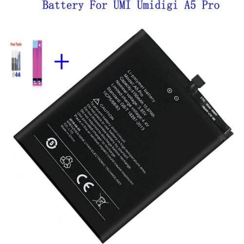 1x 4150mAh A5 Pro Mobile Phone Replacement Battery For UMI Umidigi A5Pro A5 Pro phone Batteries + Repair Tool Kits