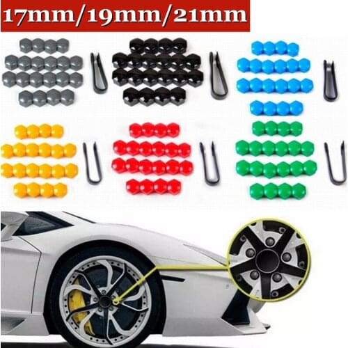 20Pcs 17mm Car Wheel Nuts Covers Auto Caps Hub Screw Protector Bolt Head Cover Cap Plastic Tire Wheel Screw Bolts Car Styling